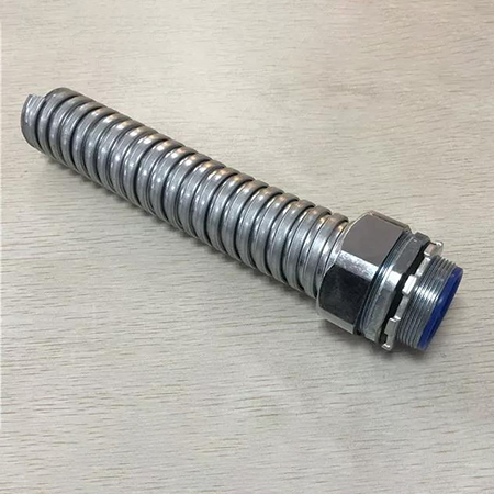 Straight brass conduit fitting with threaded end